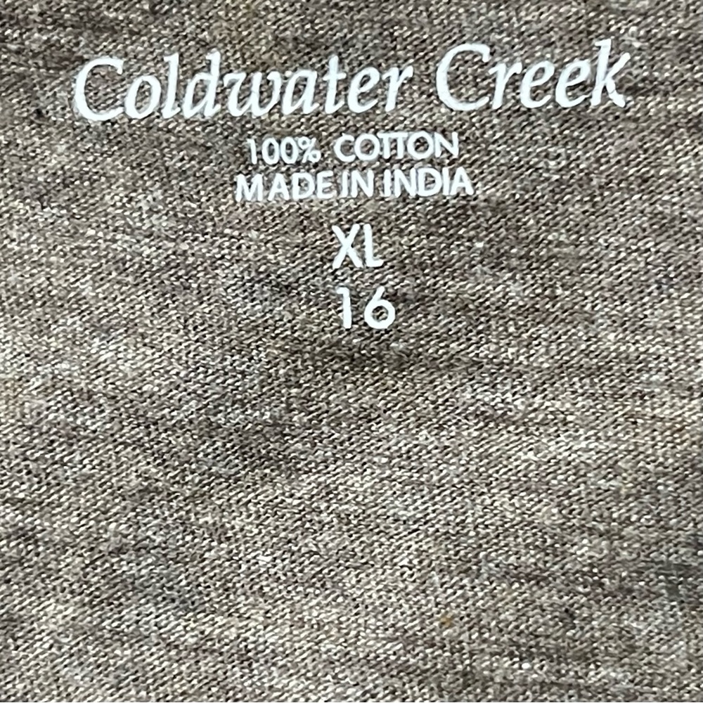 Coldwater Creek Brown Gold Chevron Sequin Shell Tank Top, Size M, XL - Picture 6 of 8